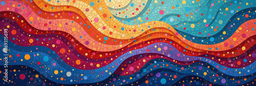mosaic art vibrant colors digital