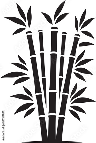 Silhouette vector of bamboo, perfect for eco designs, Asian themes, and nature-inspired projects. Clean, editable EPS file with high-quality details. photo