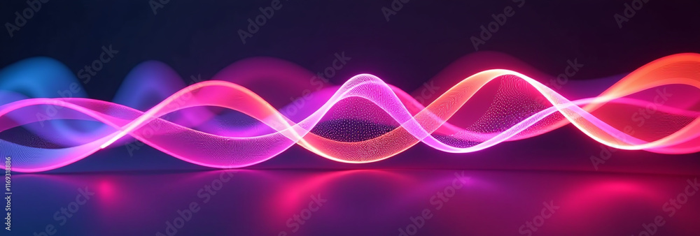 vibrant neon lights create colorful visual atmosphere unique waveform pattern vibrant neon lights create colorful visual atmosphere unique waveform pattern
