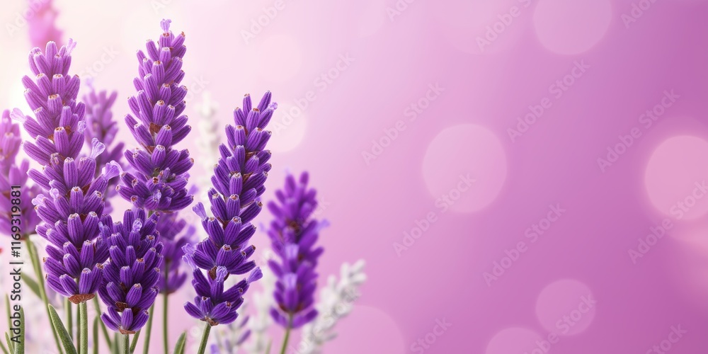 An abstract background featuring lavender flowers with soft colors and bokeh effects, creating a gentle and serene atmosphere An abstract background featuring lavender flowers with soft colors and bokeh effects, creating a gentle and serene atmosphere