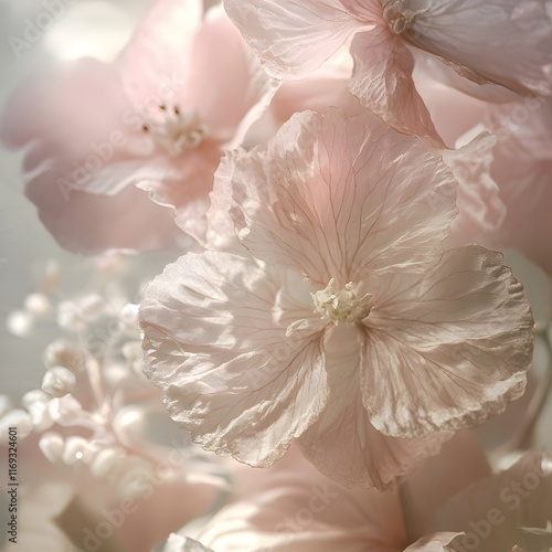 Close-up of delicate soft pink flowers