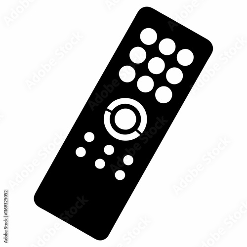 Smart TV Remote Silhouette Vector