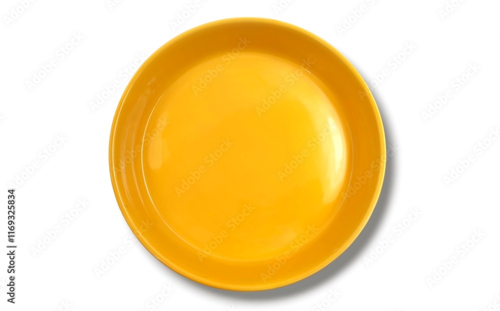 Photo of a yellow pastry plate for baking tarts, isolated on white background. Photo of a yellow pastry plate for baking tarts, isolated on white background.