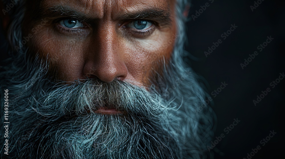 close-up of a man's gray beard close-up of a man's gray beard