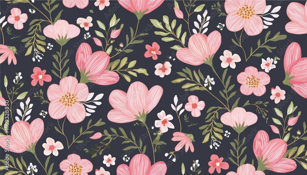 Fototapeta premium seamless pattern with flowers