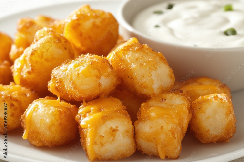 Crispy golden brown tater tots. Perfect for showcasing comfort food, appetizers, or side dishes Crispy golden brown tater tots. Perfect for showcasing comfort food, appetizers, or side dishes
