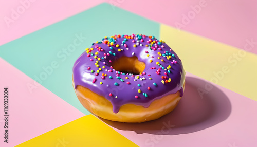 a donut with sprinng sprinng photo