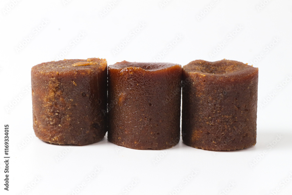 Three Palm Sugars on White Background Three Palm Sugars on White Background
