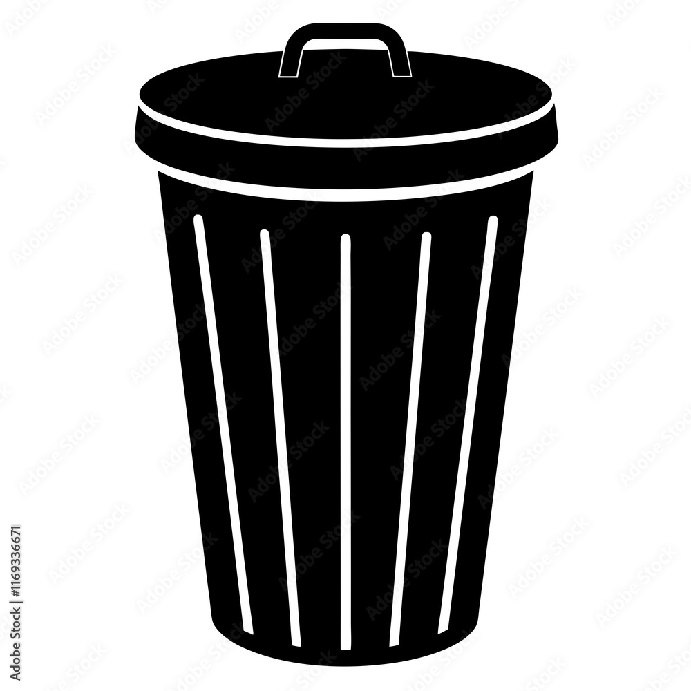 Dustbin silhouette vector illustration Dustbin silhouette vector illustration