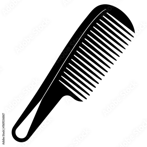 Hair comb silhouette vector