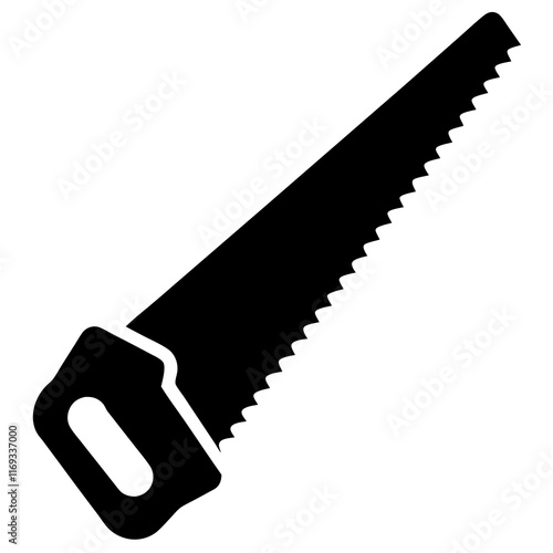 Hand saw silhouette vector illustration 