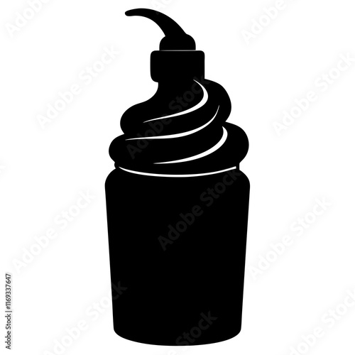 Shaving cream silhouette vector illustration