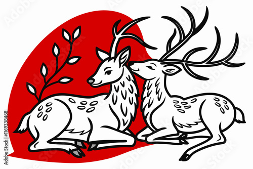 Valentine Heart Hugger: Elegant Vector Line Art in White