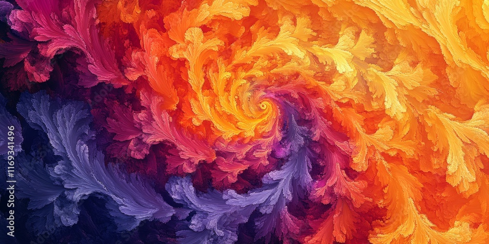 Abstract swirling patterns of vibrant autumn leaves, Generative AI Abstract swirling patterns of vibrant autumn leaves, Generative AI