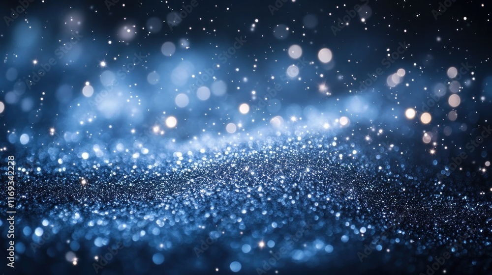 Obraz premium Sparkling celestial backdrop with glittering starry night sky and cosmic illumination Magical and enchanting abstract design with shimmering glitter twinkling lights