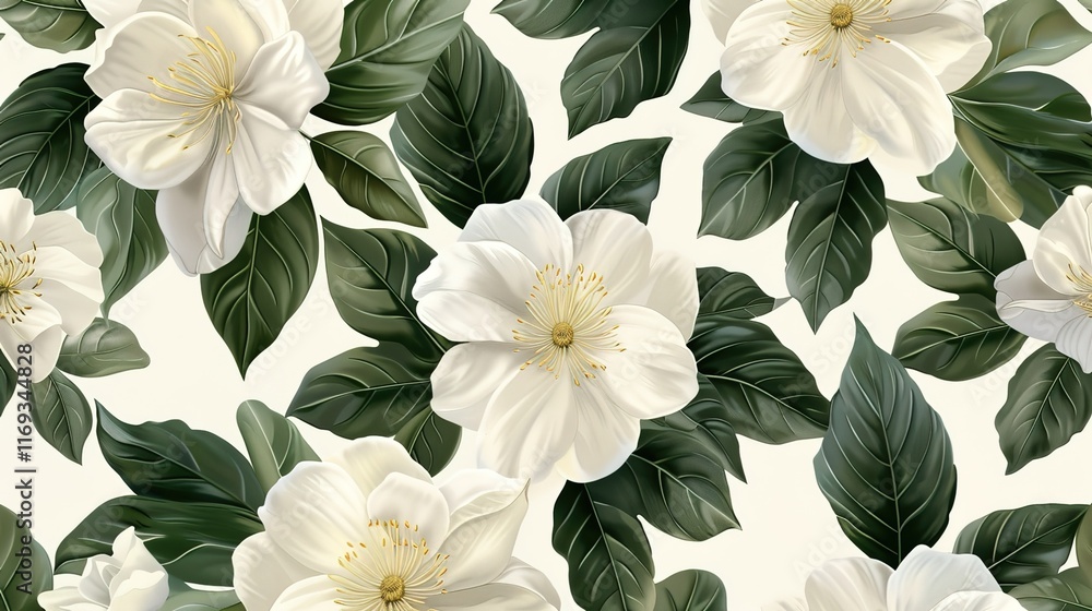 Obraz premium ivory seaamless pattern wallpaper
