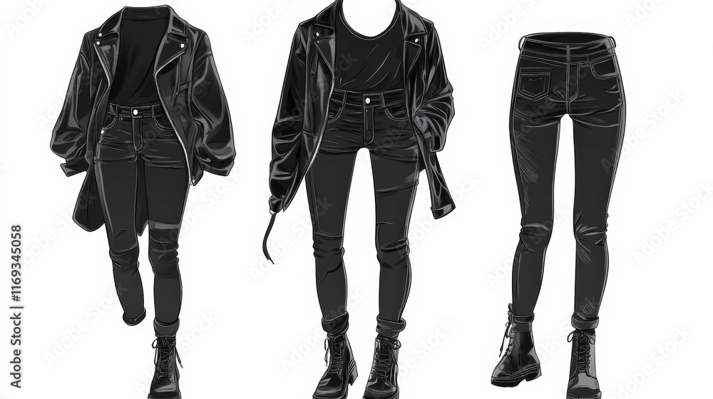 Stylish Black Leather Jacket Jeans Outfit Design Stylish Black Leather Jacket Jeans Outfit Design