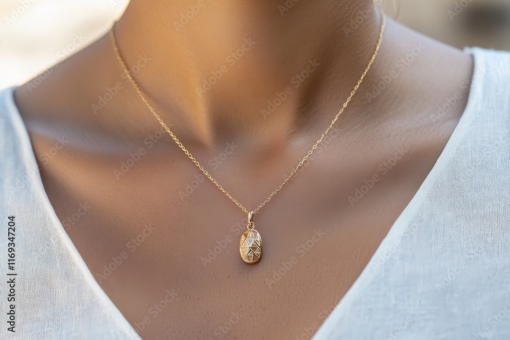 This unique gold necklace featuring a geometric design draws attention, embodying modern artistry and elegance, a thoughtful piece for those who appreciate beauty in jewelry. This unique gold necklace featuring a geometric design draws attention, embodying modern artistry and elegance, a thoughtful piece for those who appreciate beauty in jewelry.