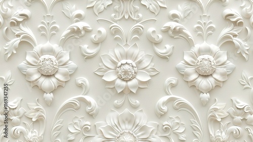 ivory seaamless pattern wallpaper