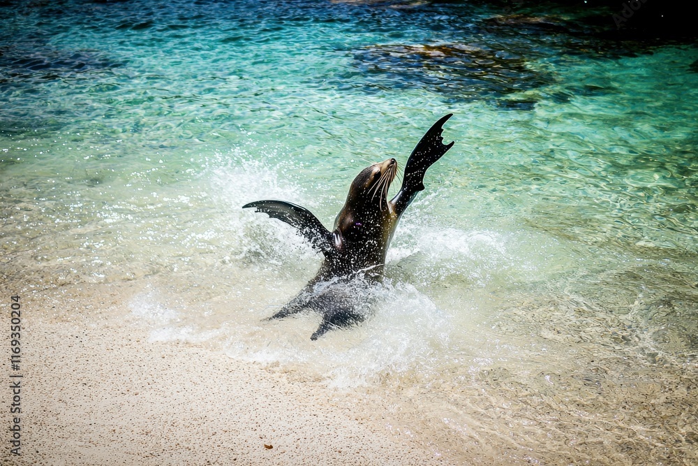 Fototapeta premium Galapagos Sea Lion Playing