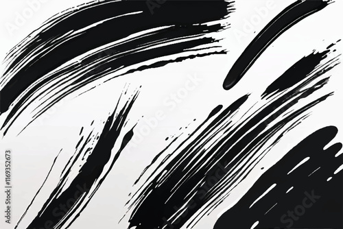 Black brush strokes isolated on white background. Grunge texture. Abstract Brush strokes background. EPS10.r Artwork