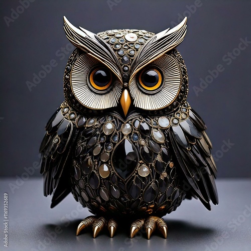 an absolutely gorgeous owl, black