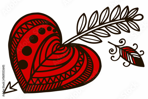 Valentine Heart Hugger: Elegant Vector Line Art in White