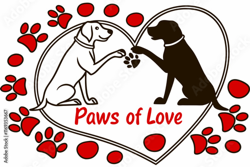Valentine Heart Hugger: Elegant Vector Line Art in White