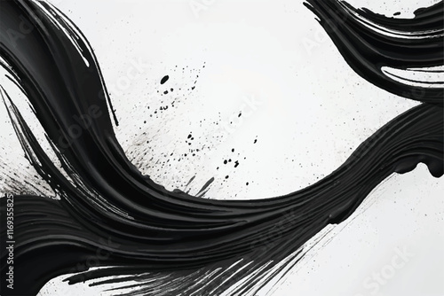 Black brush strokes isolated on white background. Grunge texture. Abstract Brush strokes background. EPS10.r Artwork