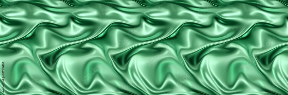 Obraz premium Seamless green water ripple silk background banner design, repeating tiles