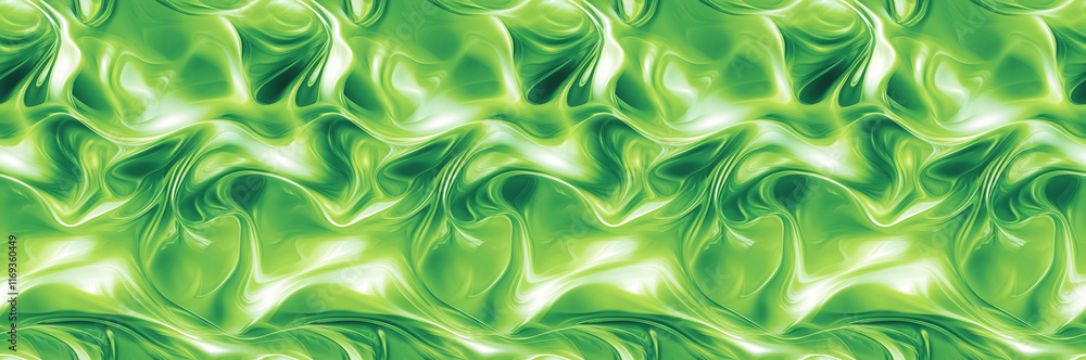 Obraz premium Seamless green water ripple silk background banner design, repeating tiles 