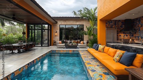 Wallpaper Mural A colorful tropical outdoor kitchen with modern amenities and a lively vibe Torontodigital.ca