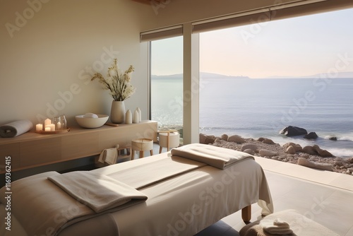Luxurious Couples  Spa Retreat with Rejuvenating Treatments Picturesque Seaside View and Cozy Fireplace Ambiance