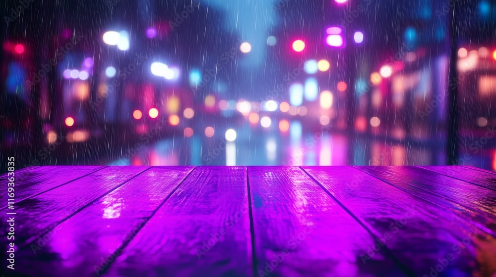 A vibrant, rain-soaked street scene illuminated by colorful neon lights, creating a moody atmosphere. A vibrant, rain-soaked street scene illuminated by colorful neon lights, creating a moody atmosphere.