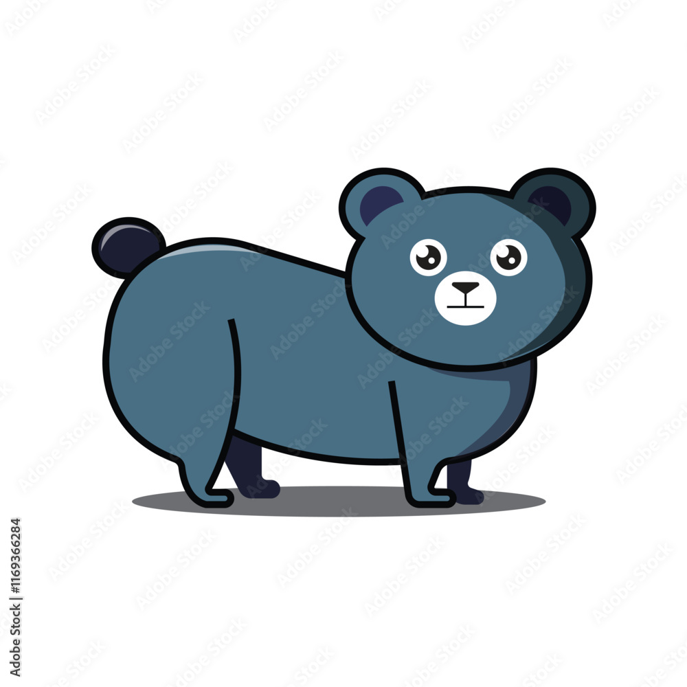 Naklejka premium Vector Illustration of Bear with Simple Illustration Available for Badge