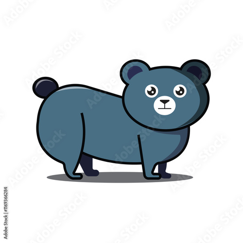 Vector Illustration of Bear with Simple Illustration Available for Badge