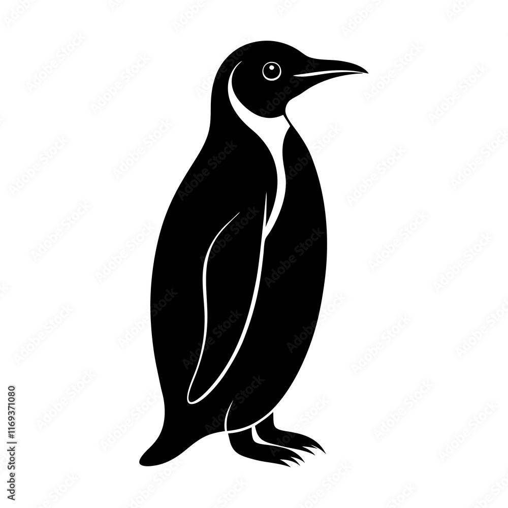 Obraz premium Emperor Penguin Silhouette vector illustration