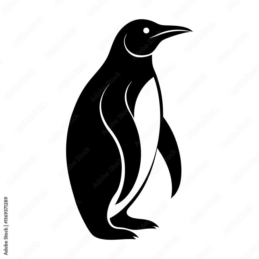 Naklejka premium Emperor Penguin Silhouette vector illustration