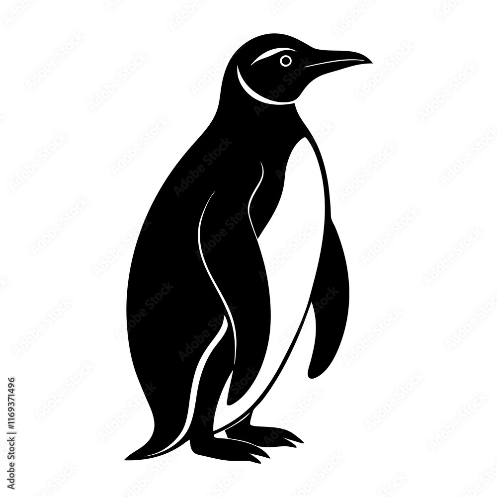 Obraz premium Emperor Penguin Silhouette vector illustration
