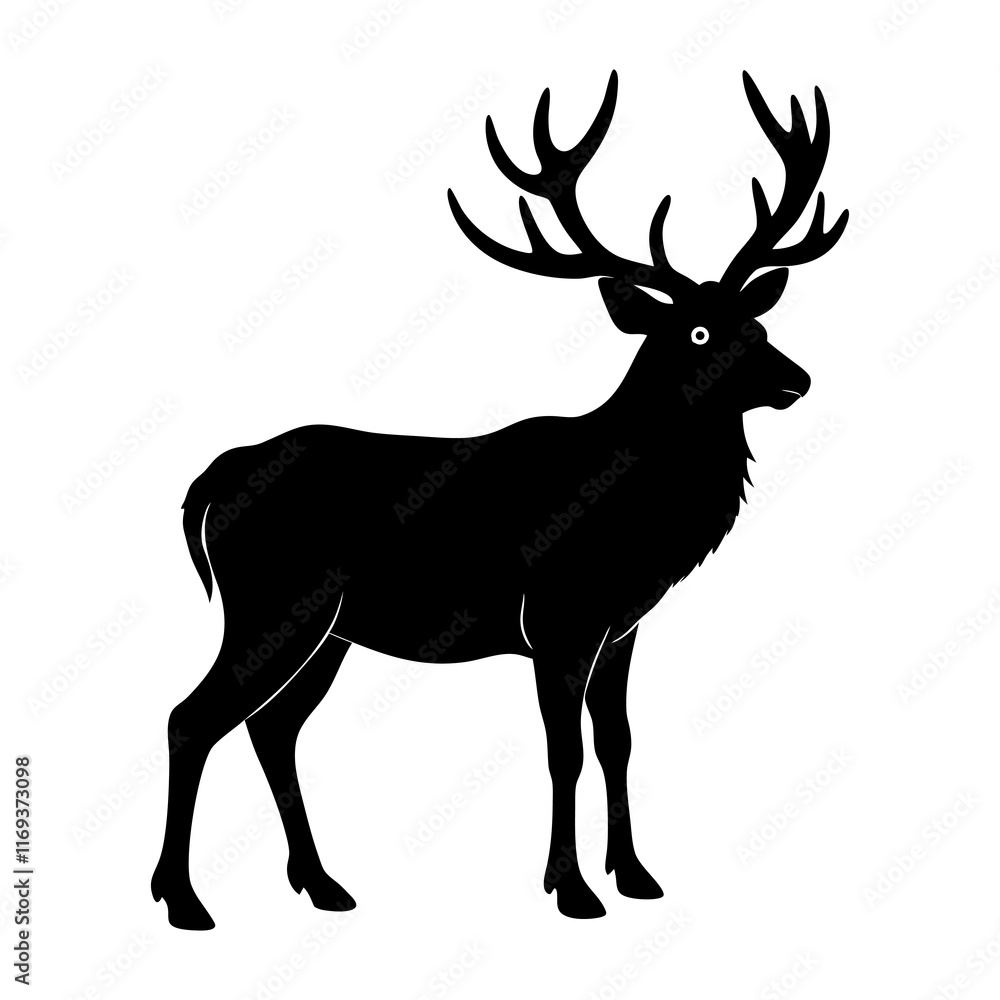 Fototapeta premium Elk Silhouette vector illustration