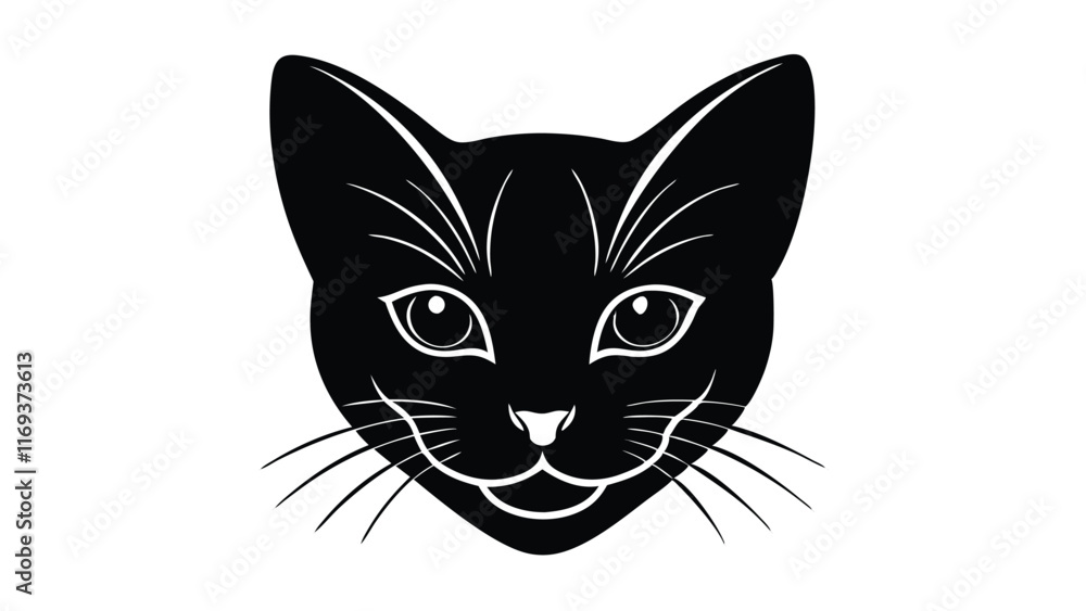 cat head silhouette vector illustration cat head silhouette vector illustration