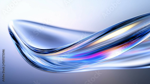 Abstract minimalist design, colorful glass shape, 3d render 