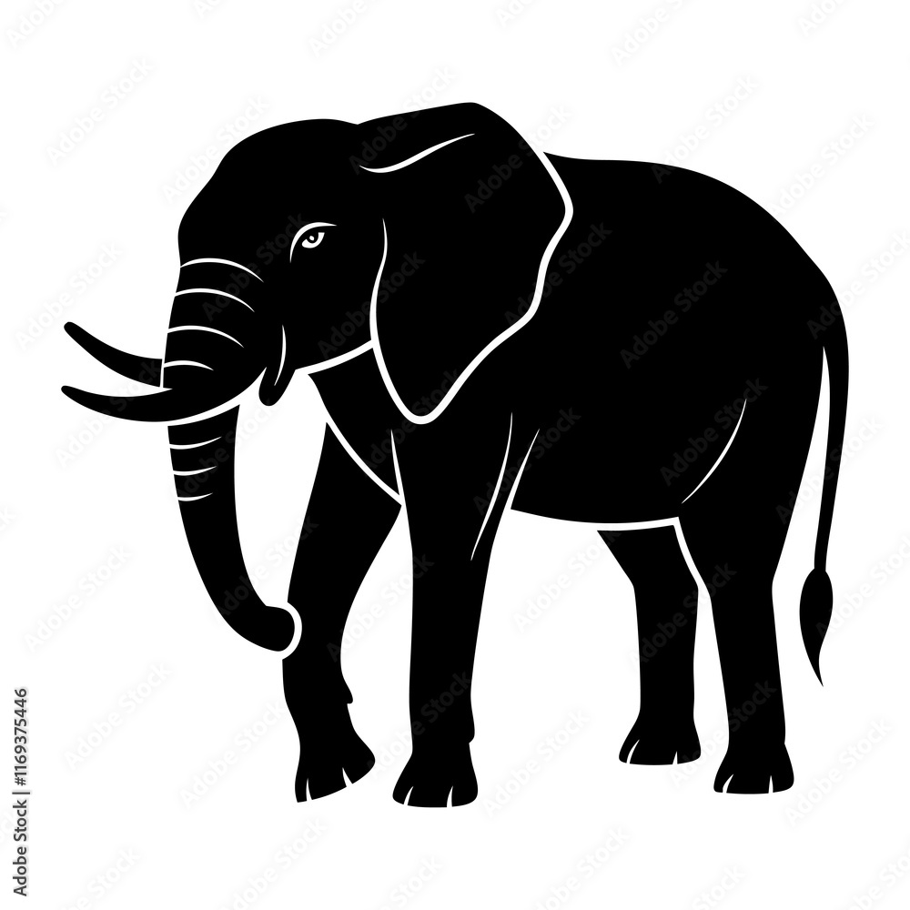 Fototapeta premium Elephant Silhouette vector illustration