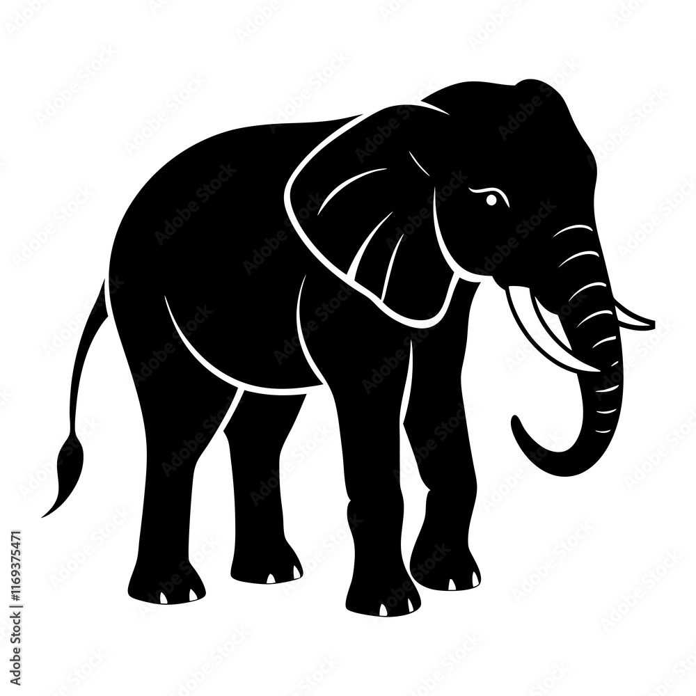Obraz premium Elephant Silhouette vector illustration