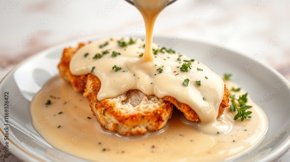 Crispy Chicken Cordon Bleu with Creamy Sauce and Fresh Parsley Crispy Chicken Cordon Bleu with Creamy Sauce and Fresh Parsley