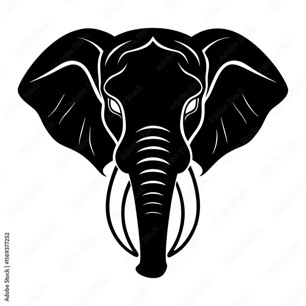 Elephant Head Silhouette vector illustration Elephant Head Silhouette vector illustration