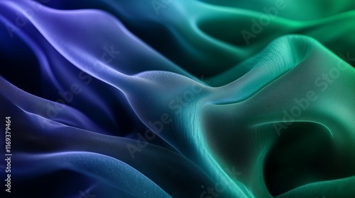 Wallpaper Mural Abstract Flowing Fabric with Blue and Green Gradient - made with Generative AI Torontodigital.ca