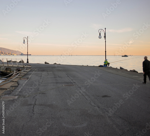 View of La Spezia harbour, one of the most important Italian mercantile ports in Italy, Europe photo