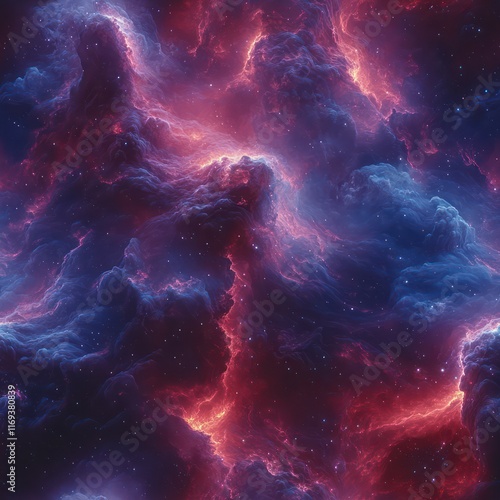 Seamless abstract fantasy galaxy particles pattern