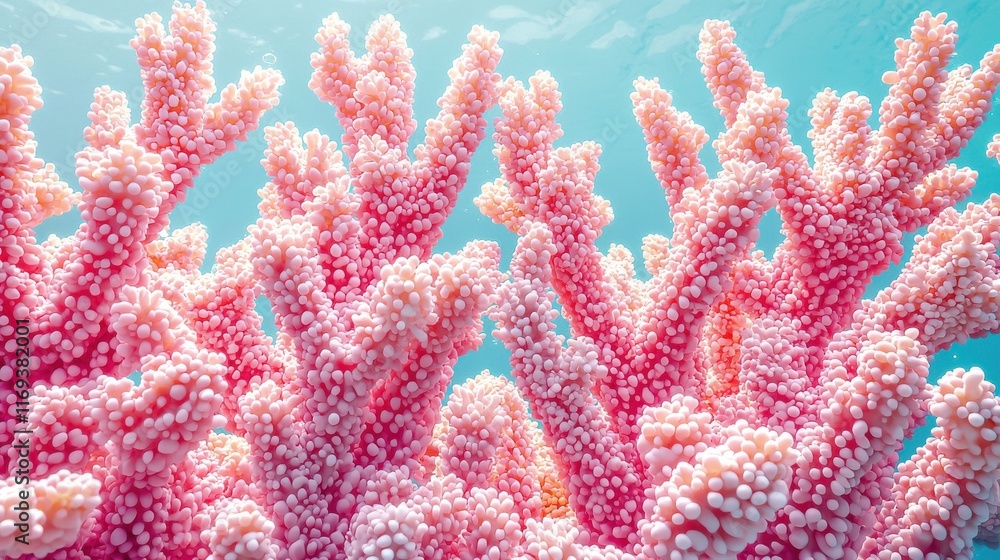 Fototapeta premium Vibrant coral patterns flourishing underwater tropical ocean nature imagery marine environment close-up view undersea beauty